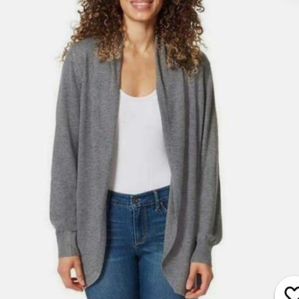 NWT Ella moss cozy open‎ cardigan charcoal gray L
